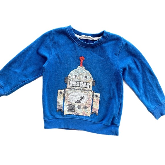 H&M Boys Flip Sequin Robot Crewneck Sweatshirt 4T - Picture 3 of 7